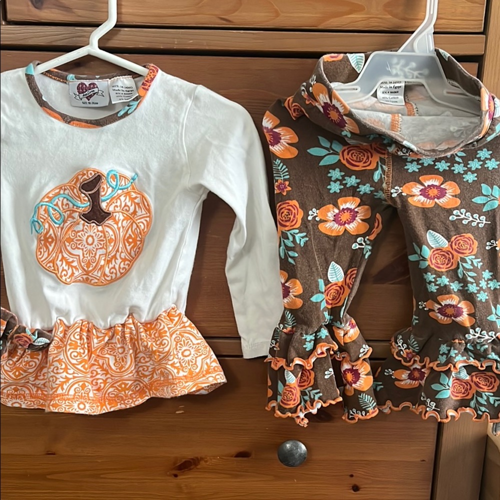 Matilda Jane White and Orange Pumpkin Top